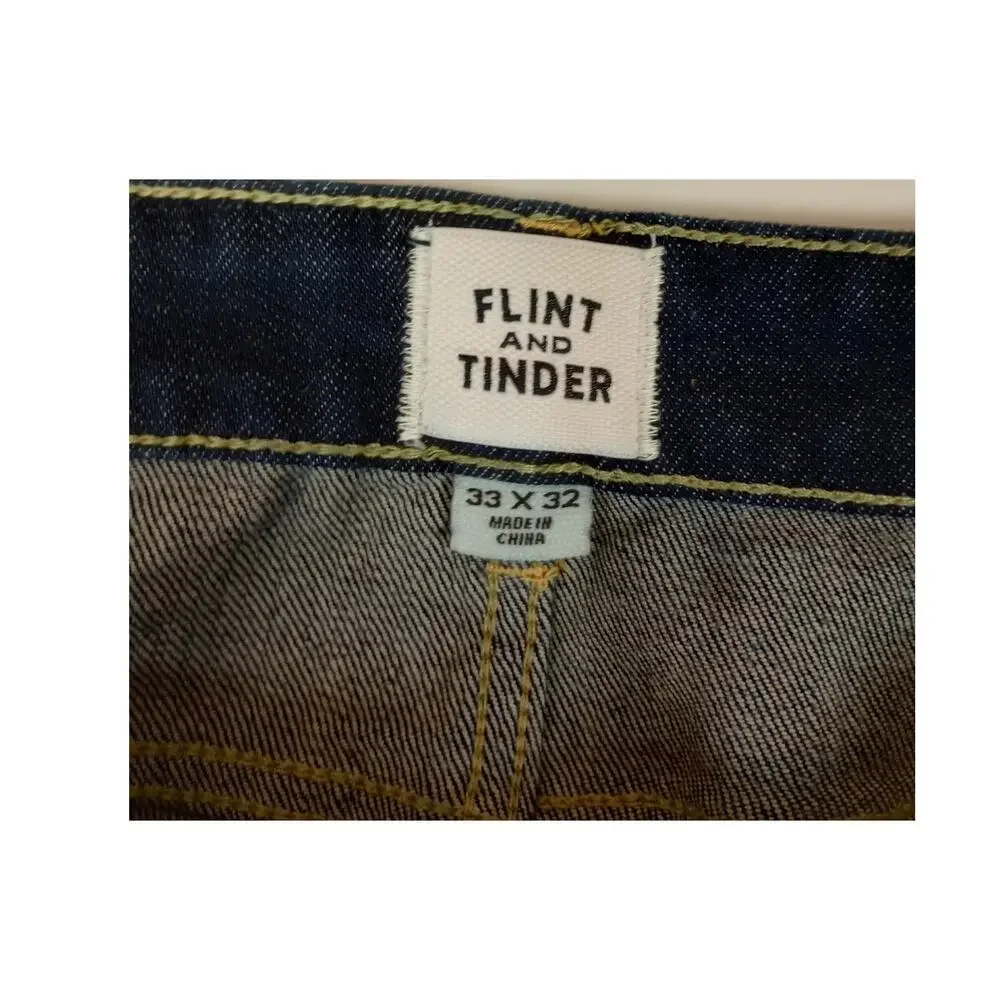 NWoT Flint and Tinder Jeans Men's Size 32x32 Dark Wash Straight Fit (0977)